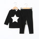 clothes round neck long pants heart star children set 2-5T